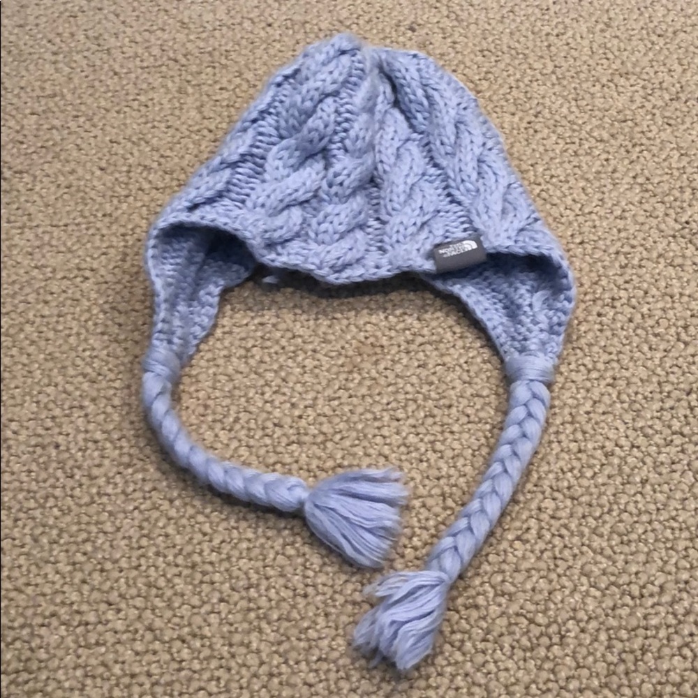 The North Face light blue knitted hat